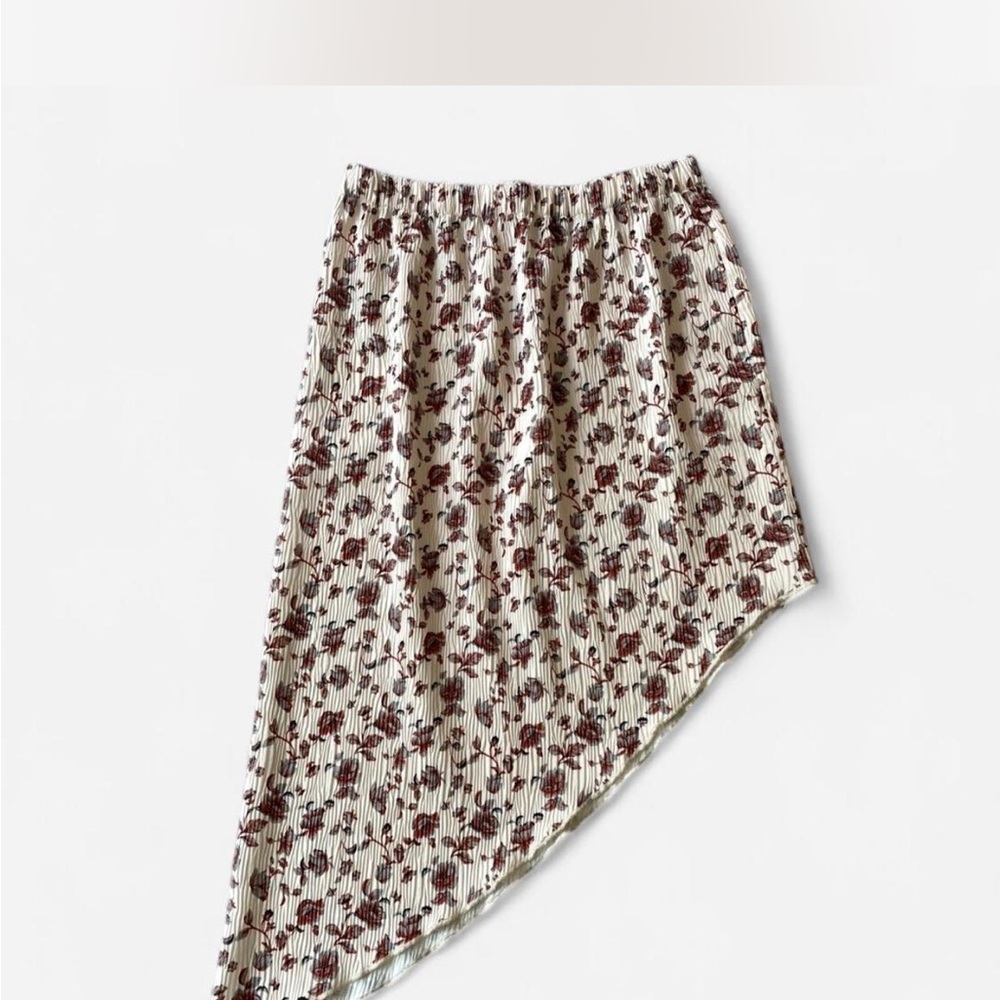 Asymmetrical Floral Skirt